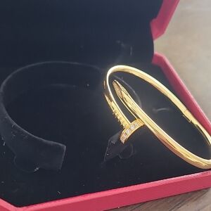 Gold-Tone Nail Wrap Bracelet with Pavé Crystals - Women Jewelry